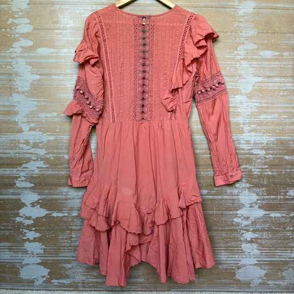 Sea New York Weatherly Pom Crochet Mini Dress Coral Preppy Boho Classic Womens 8 - Picture 6 of 6